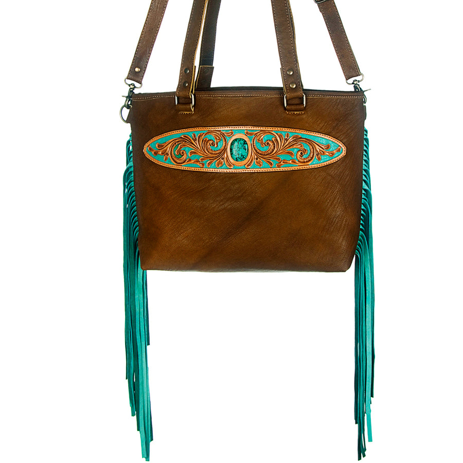 Ameran Darling Women's Crossbody Bag Western Hand Tooled Genuine Leather Handbag and Ladies Purse