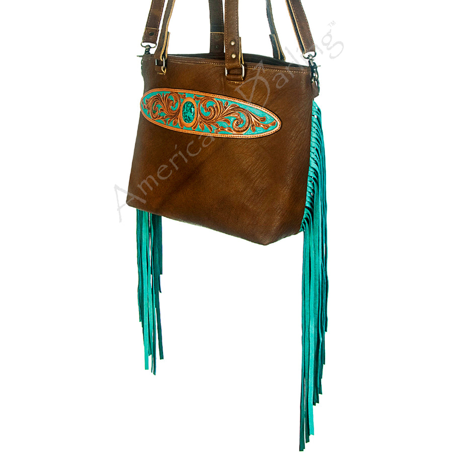 American Darling Tote Hand Tooled Genuine Leather Western Women Bag Handbag Purse | Travel Bags College Casual - Uhorse