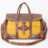 American Darling ADBG516 Duffel Hand Tooled Saddle Blanket Genuine Leather Women Bag Western Handbag Purse