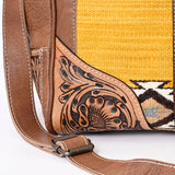 American Darling ADBG516 Duffel Hand Tooled Saddle Blanket Genuine Leather Women Bag Western Handbag Purse