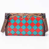 American Darling Organiser Hand Tooled Saddle Blanket Genuine Leather Western Women Bag Handbag Purse | for Cute |Organiser