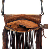 American Darling ADBG522BRAC2 Crossbody Hair-On Genuine Leather Women Bag Western Handbag Purse