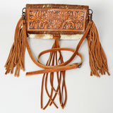 American Darling ADBG526ACGO Wallet Hand Tooled Hair-On Genuine Leather Women Bag Western Handbag Purse