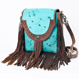 American Darling ADBG529TRQ2 Crossbody Hair-On Genuine Leather Women Bag Western Handbag Purse