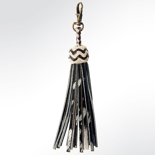 American Darling Genuine Leather Tassel Fringe for Bags Handcrafted Western Bag Charm with Metal Clasp Decorative - Uhorse