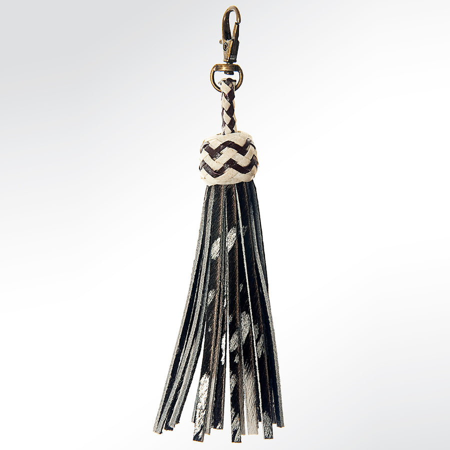 American Darling Genuine Leather Tassel Fringe for Bags Handcrafted Western Bag Charm with Metal Clasp Decorative - Uhorse