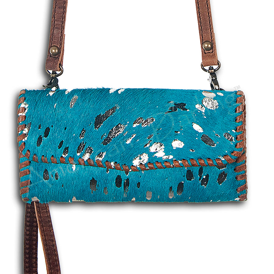 American Darling Handcrafted Hair-On Cowhide and Leather Small Cross body Bag - Uhorse
