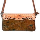 American Darling Small Crossbody Hand Tooled Hair On Genuine Leather Women Bag Western Handbag Purse