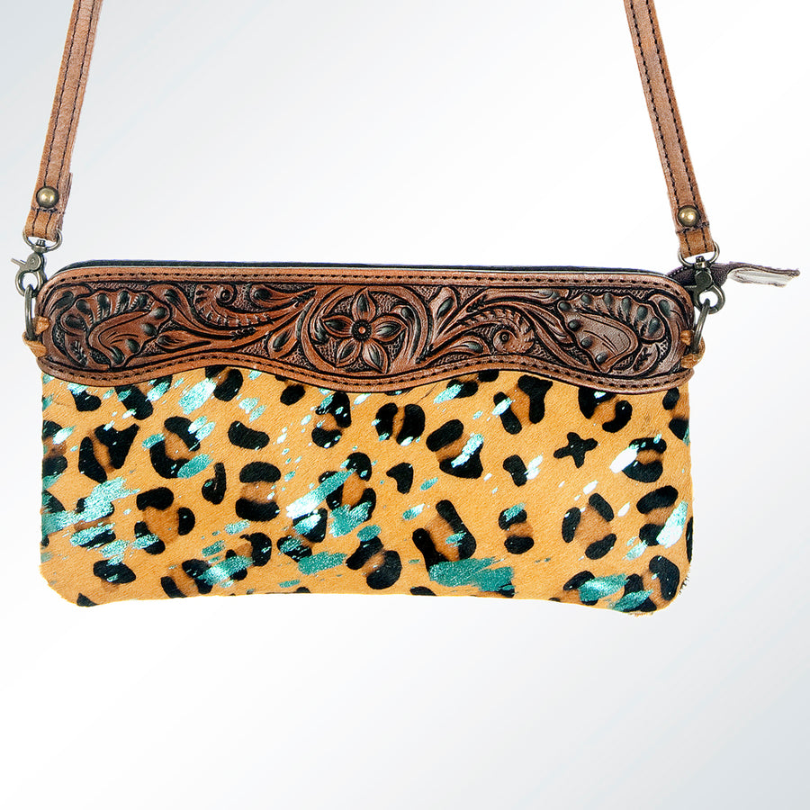 American Darling Small Crossbody Hand Tooled Hair On Genuine Leather Western Women Bag Handbag Purse | for Cute