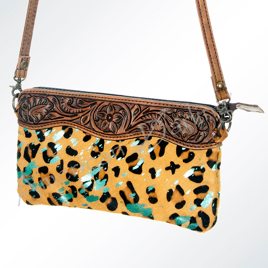 American Darling Small Crossbody Hand Tooled Hair On Genuine Leather Western Women Bag Handbag Purse | for Cute - Uhorse