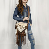 American Darling Small Crossbody Hand Tooled Hair-On Genuine Leather Western Women Bag Handbag Purse | for Cute