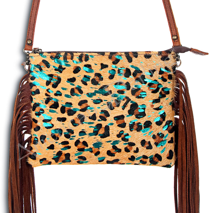American Darling Hair-On Cowhide Crossbody Bag with Fringe - Uhorse