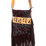 American Darling Messenger Hand Tooled Hair On Genuine Leather W.