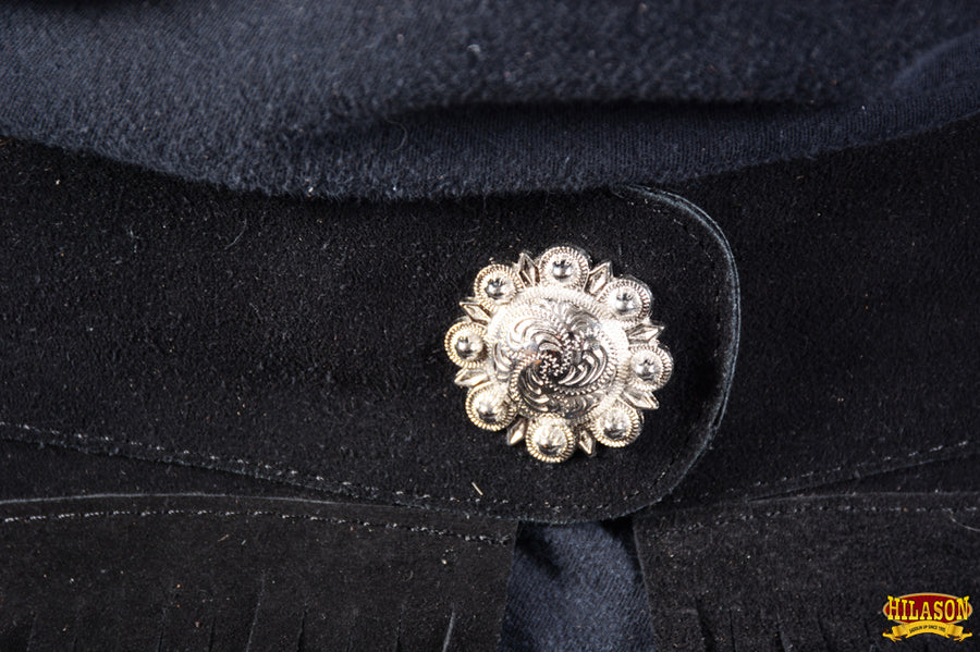 HILASON Black Full Grain Leather Shotgun Work Chaps | Bull Riding Western cowboy for men Women