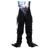 HILASON Black Full Grain Leather Shotgun Work Chaps | Bull Riding Western cowboy for men Women