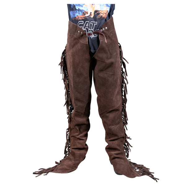 Brown Hilason Full Grain Leather Shotgun Work Chaps - Hilason