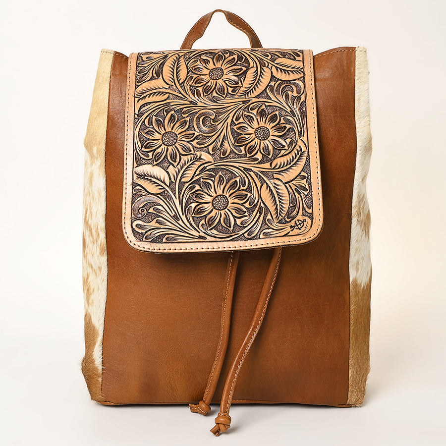 American Darling Backpack Bag Handcrafted Hair-On Cowhide Genuine Leather Braided Western Travel Pack