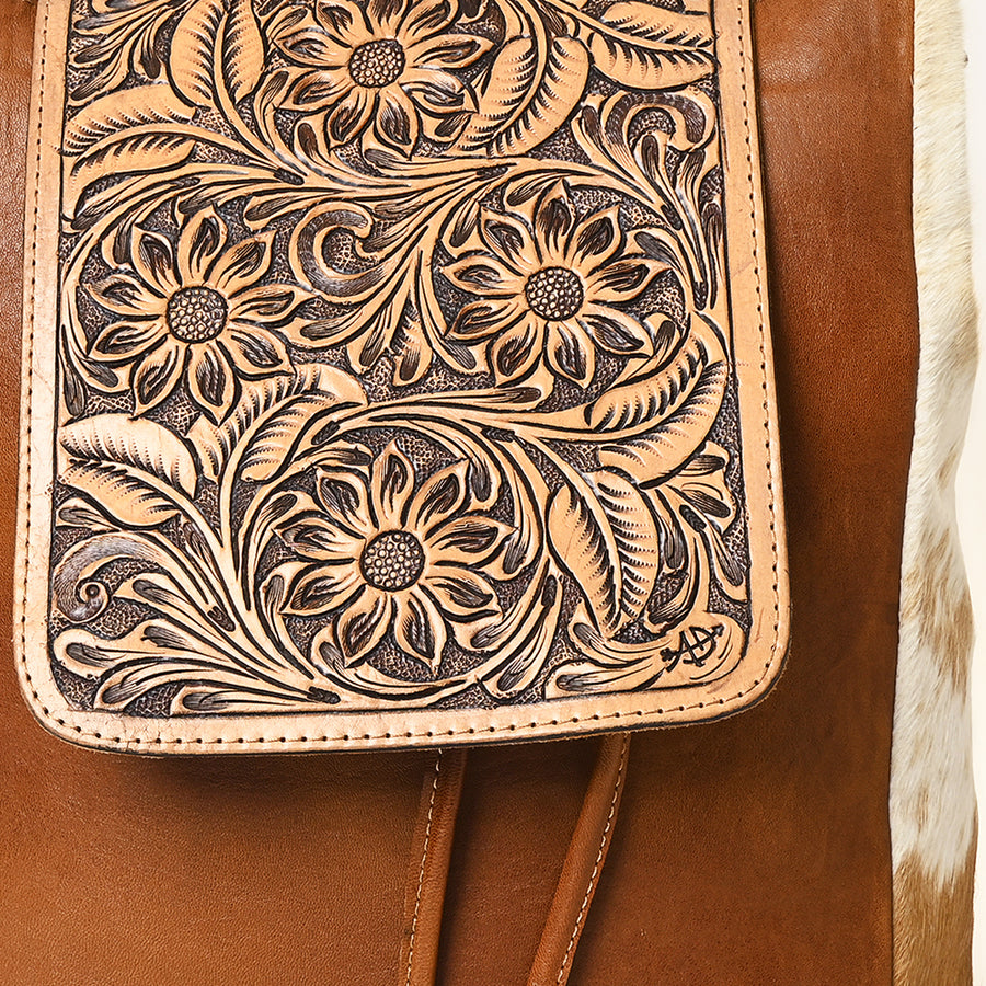 American Darling Backpack Bag Handcrafted Hair-On Cowhide Genuine Leather Braided Western Travel Pack