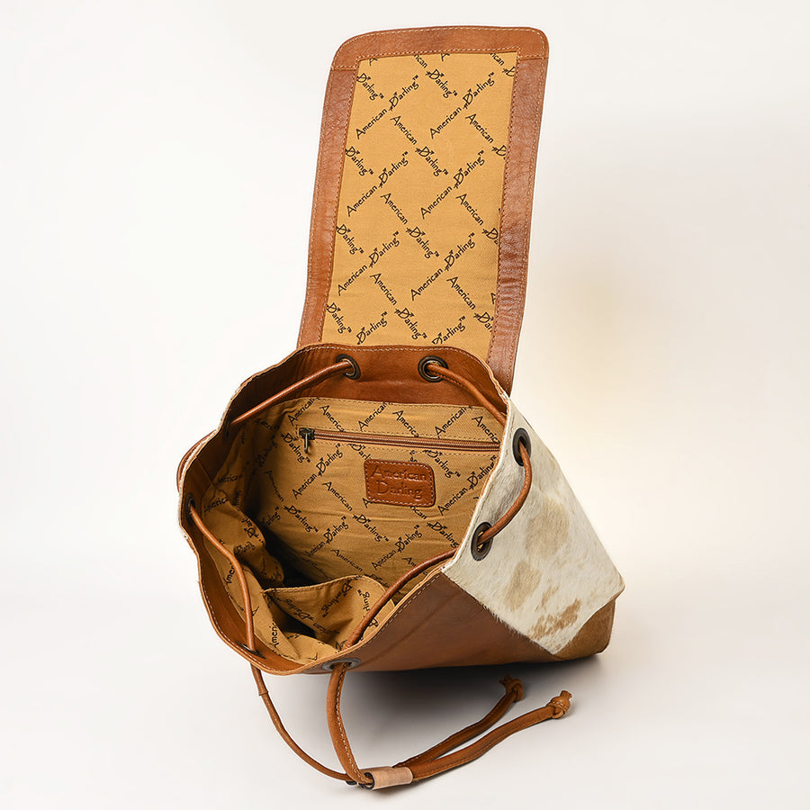 American Darling Backpack Bag Handcrafted Hair-On Cowhide Genuine Leather Braided Western Travel Pack