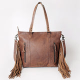 American Darling ADBG502ABRAH Tote Hand Tooled Hair-On Genuine Leather Women Bag Western Handbag Purse