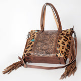 American Darling ADBG502ABRAH Tote Hand Tooled Hair-On Genuine Leather Women Bag Western Handbag Purse