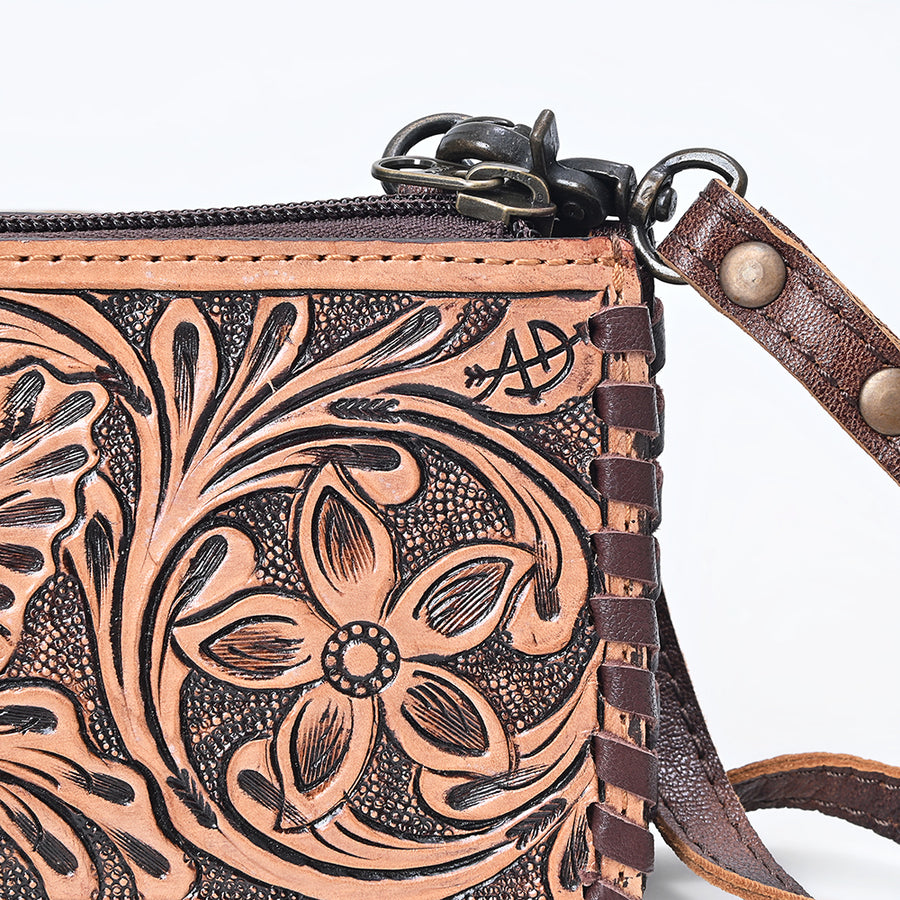 American Darling Wallet Bag Braided Hair-On Cowhide Leather Crossbody Purse Well-compartmentalized with YKK Zipper