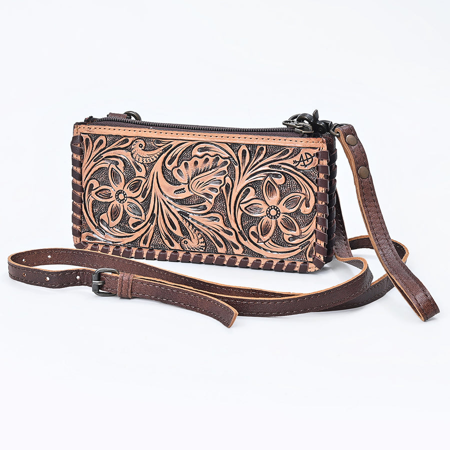 American Darling Handcrafted Braided Hair-On Cowhide Wallet Bag - Uhorse