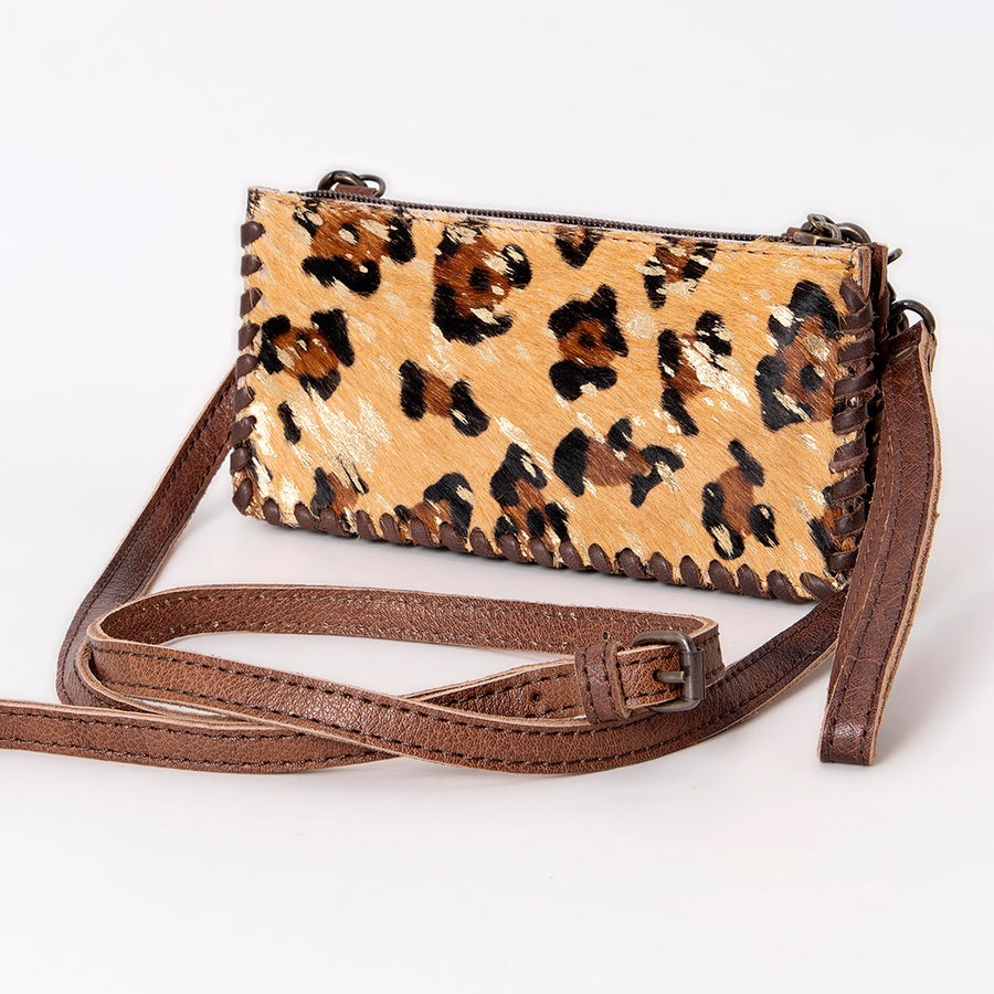 American Darling Handcrafted Braided Hair-On Cowhide Wallet Bag - Uhorse
