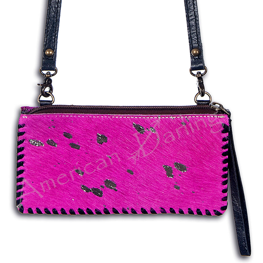 American Darling Handcrafted Braided Hair-On Cowhide Wallet Bag - Uhorse