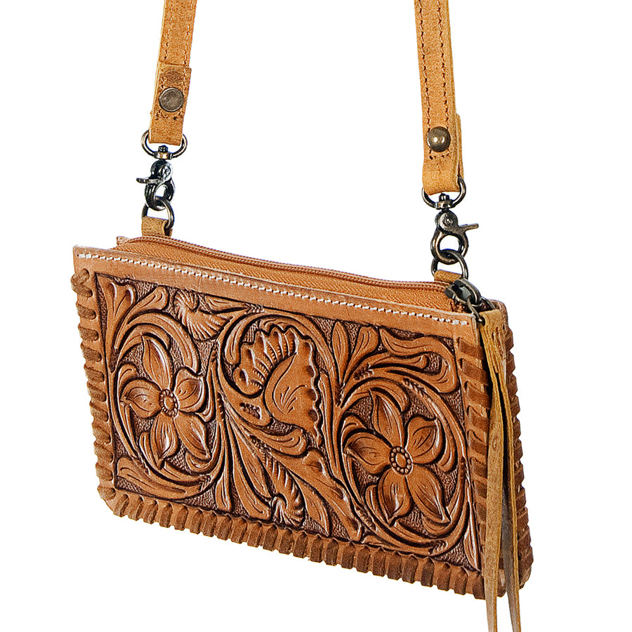 American Darling Wallet Bag Braided Hair-On Cowhide Leather Crossbody Purse Well-compartmentalized with YKK Zipper