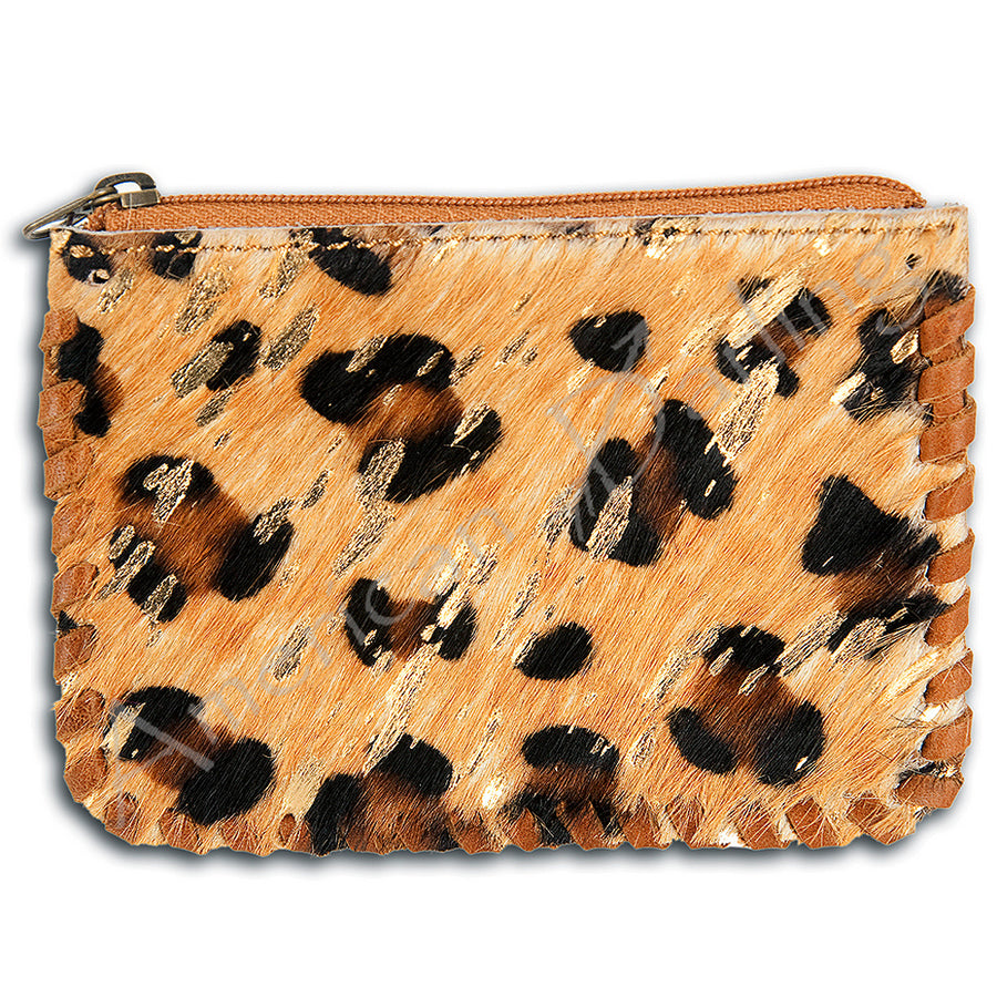 American Darling Handcrafted Braided Hair-On Cowhide Coin Purse Bag - Uhorse