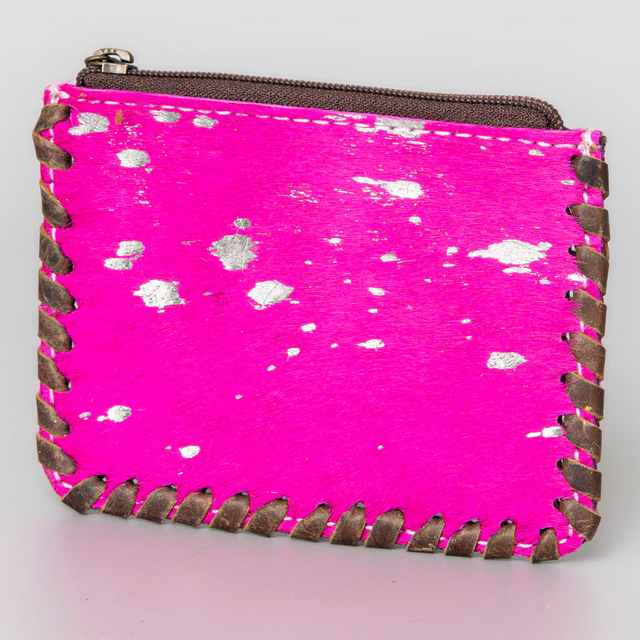 Magenta sequin clutch with whipstitched edges - Uhorse