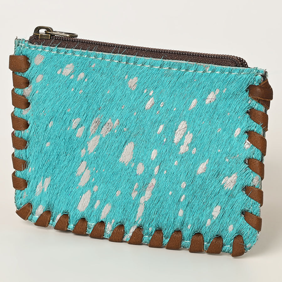 American Darling Handcrafted Braided Hair-On Cowhide Coin Purse Bag - Uhorse