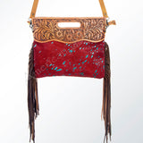 American Darling Clutch Hand Tooled Saddle Blanket Fabric Genuine