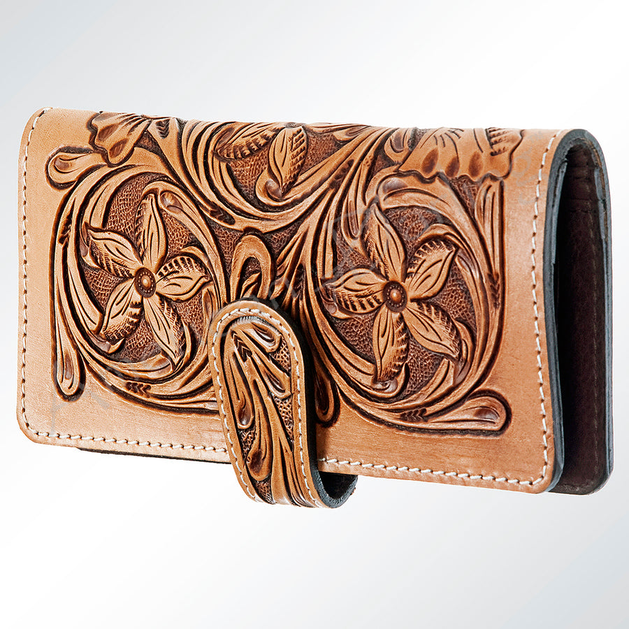 American Darling Wallet Hand Tooled Genuine Leather W. Women Bag by Hilason – Cowboy and equestrian accessories