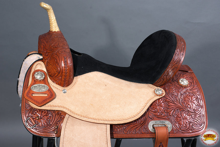 HILASON Western Horse Saddle In American Leather Flex Tree Barrel Trail | for Horses