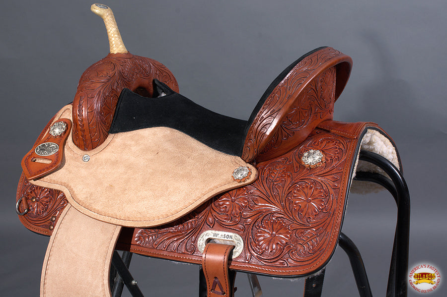 HILASON Western Horse Saddle In American Leather Flex Tree Barrel Trail | for Horses