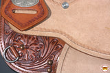 Western Horse Saddle Hilason In American Leather Flex Tree Barrel Trail