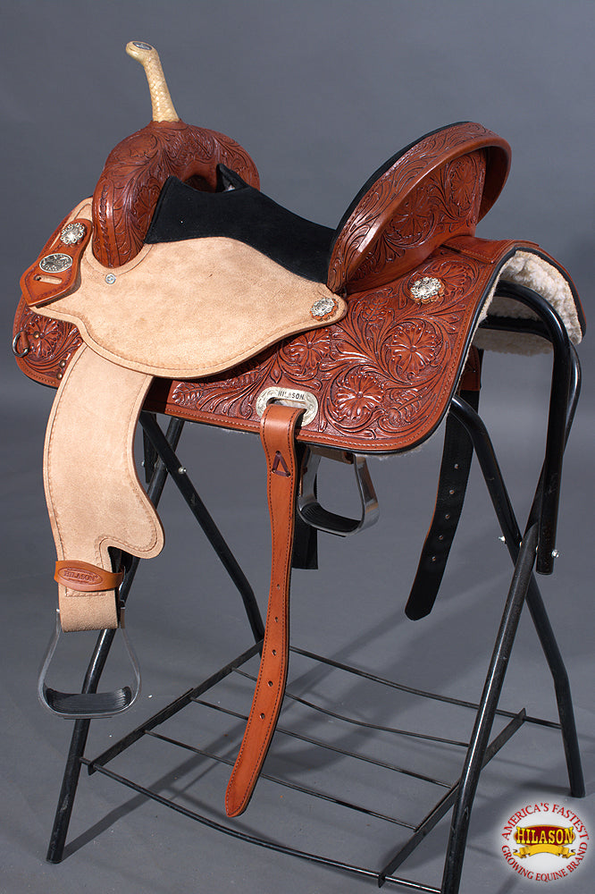 HILASON Western Horse Saddle In American Leather Flex Tree Barrel Trail | for Horses