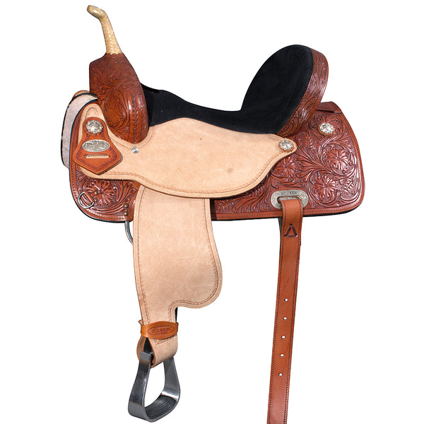 Western Horse Saddle Hilason In American Leather Flex Tree Barrel Trail - Uhorse