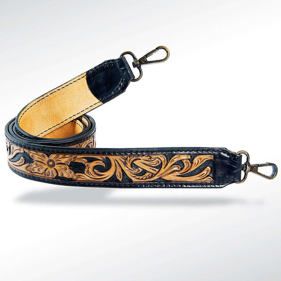 American Darling Hand Tooled Genuine Leather Crossbody Handle Strap for Bags Phone Wallet Purse Clutch