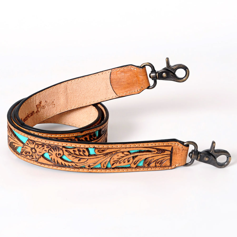 American Darling Hand Tooled Genuine Leather Crossbody Handle Strap for Bags Phone Wallet Purse Clutch