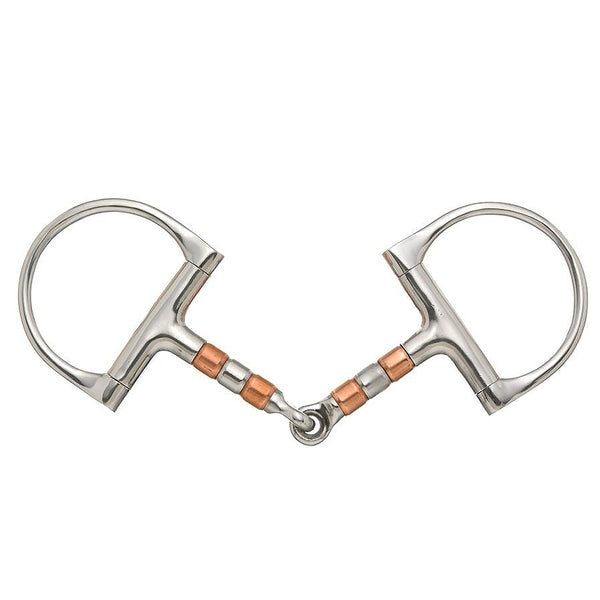 5 In Mouth Tough 1 Kelly Silver Star Racing Dee Bit W/ Copper Rollers by Hilason – Cowboy and equestrian accessories