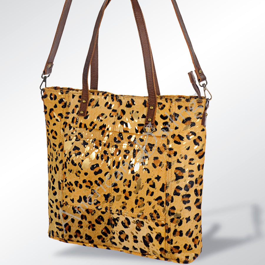 American Darling Hair-on Cowhide Western Tote Bag - Genuine Leather - Uhorse