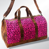American Darling ADBGS174PKCHE Duffel Hair On Genuine Leather Women Bag Western Handbag Purse