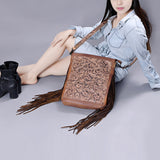 American Darling Women's Crossbody Bag Hand Tooled Genuine Leather Handbag and Ladies Purse