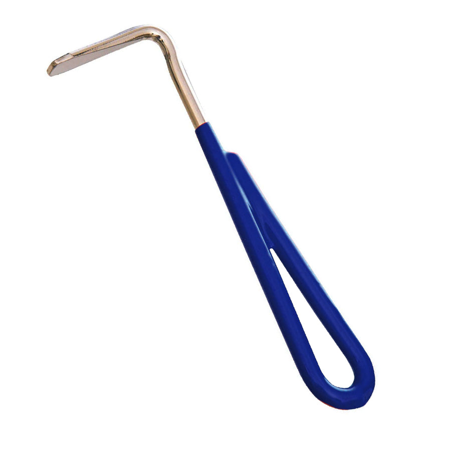 Metal hoof pick with blue synthetic handle - Uhorse