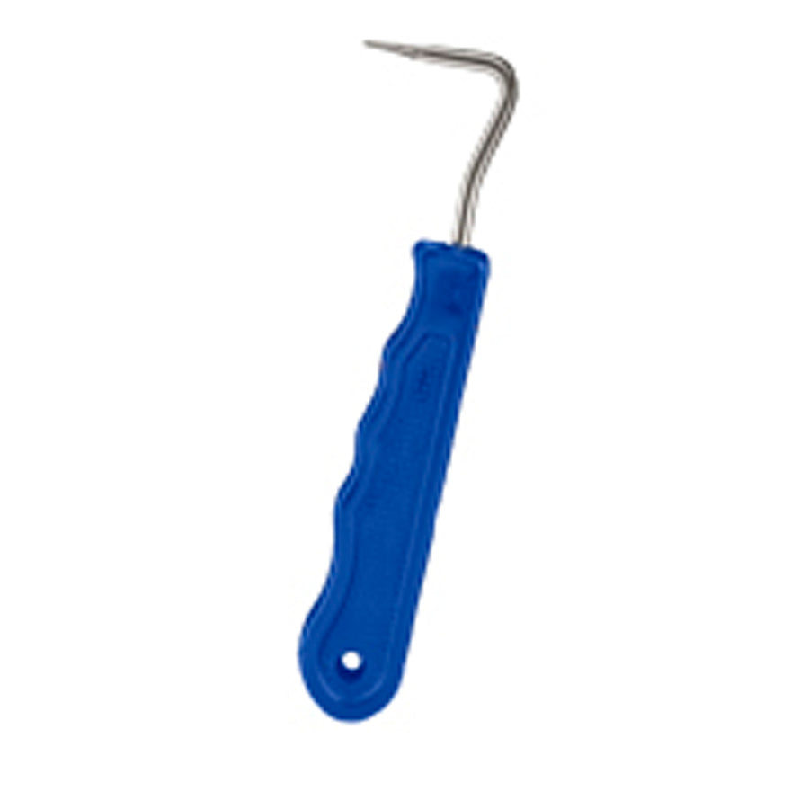 Blue synthetic hoof pick with metal hook - Uhorse