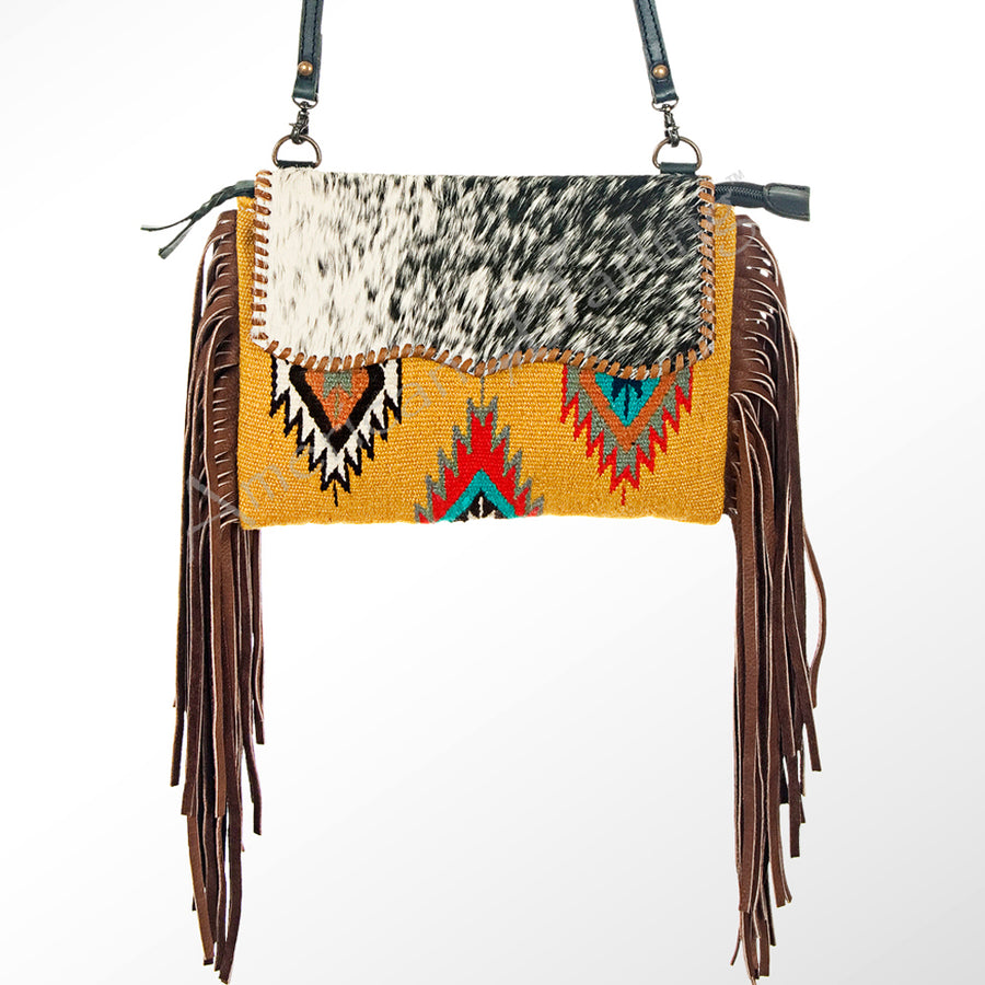 American Darling CrossBody Bag Saddle Blanket Fabric Genuine Leather Western Women Handbag Purse | for Cute Travel