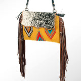 American Darling Handcrafted Western Cross body Bag with Saddle Blanket and Fringes - Uhorse